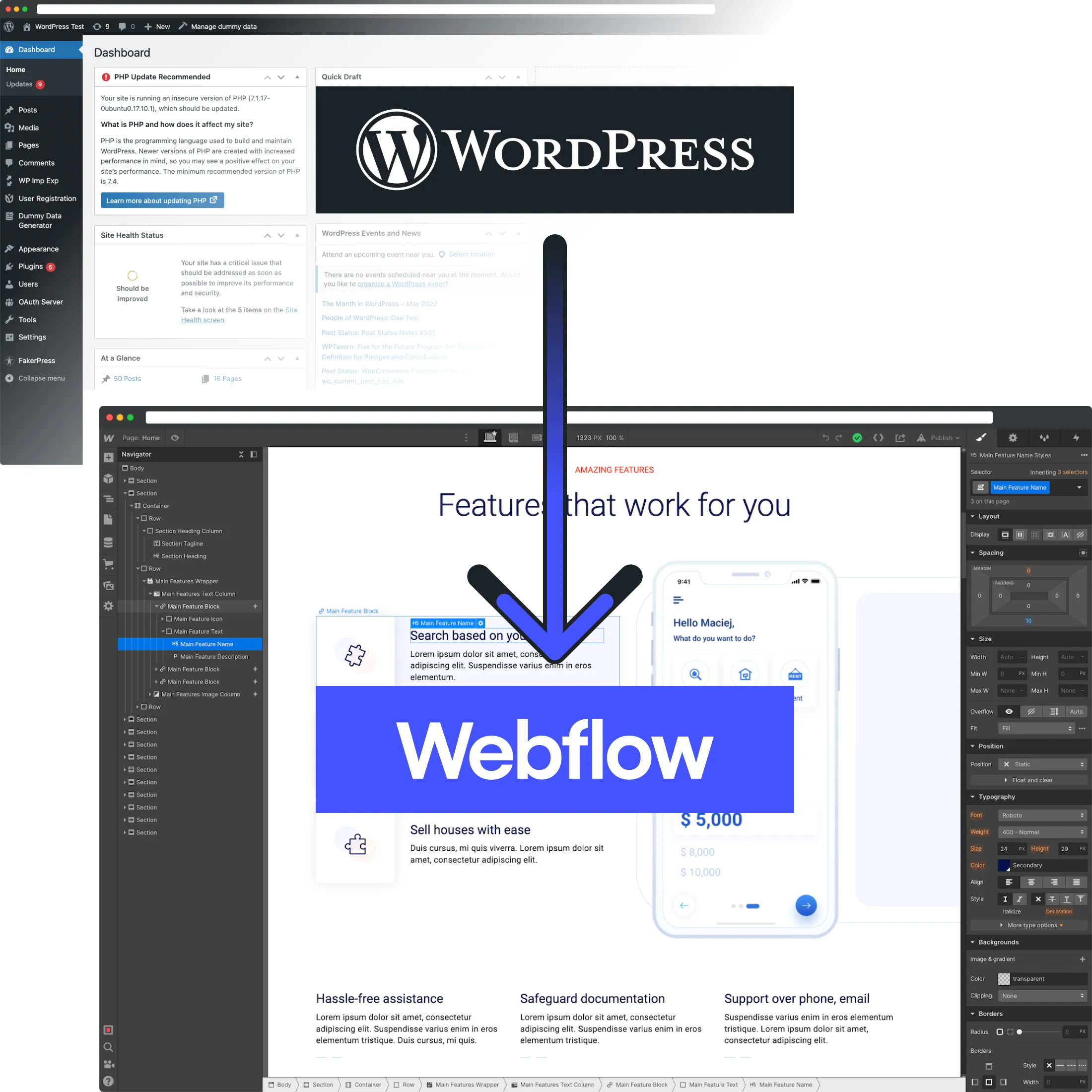 WordPress to Webflow migration by SprintCube